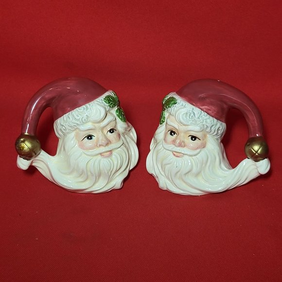 VTG Fitz and Floyd Christmas Holiday Santa Claus Face Salt & Pepper Shaker Set - Picture 13 of 13